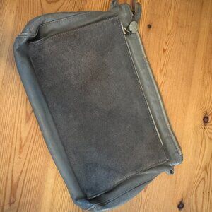 Clare V Gray Leather and Suede Shoulder Bag